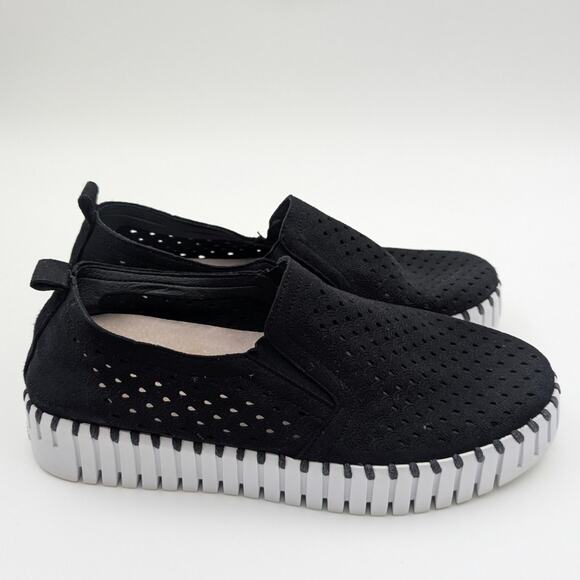 Ilse Jacobsen Tulip 139 Perforated Slip-On Sneaker Women's Black Size US10 EU41 - Picture 4 of 10